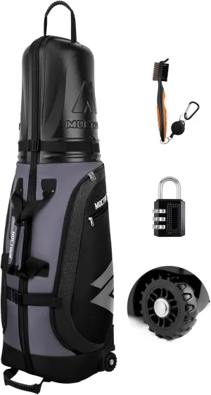 Golf Travel Bags for Airlines with Wheels & ABS Hard Case Top, Protect Your Clubs, Waterproof 1680D Oxford Fabric and Oversize Tank Wheels, Lightweight and Easy to Maneuver