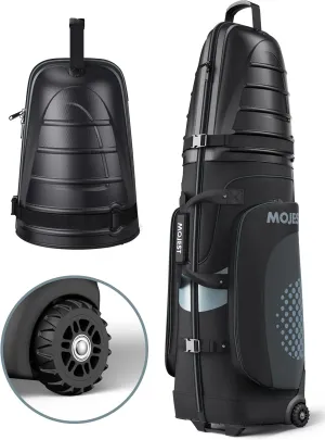 Golf Travel Bags for Airlines with Wheels, Hard Case Top and 1680D Heavy Duty Oxford Protect Golf Clubs, Lightweight and Easy to Maneuver