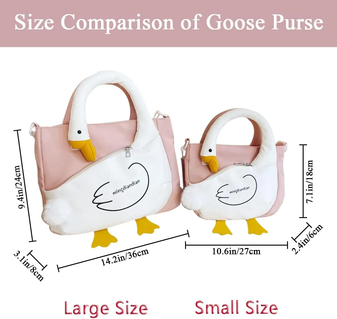 Goose Purse Nylon Shoulder Bag for Women Goose Shaped Tote Handbag Crossbody Bag