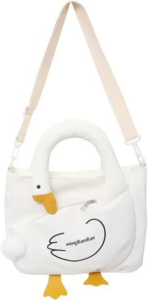 Goose Purse Nylon Shoulder Bag for Women Goose Shaped Tote Handbag Crossbody Bag