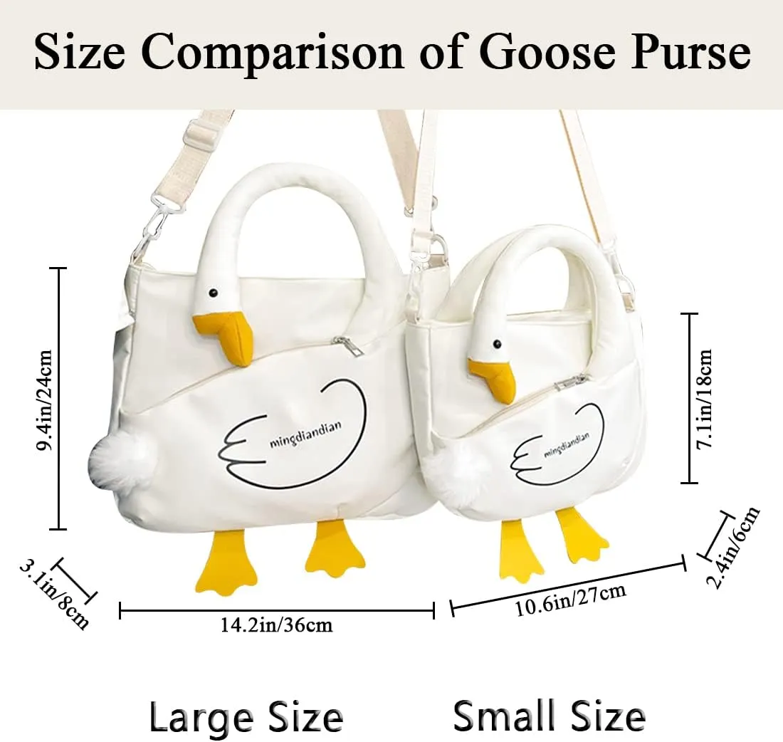 Goose Purse Nylon Shoulder Bag for Women Goose Shaped Tote Handbag Crossbody Bag