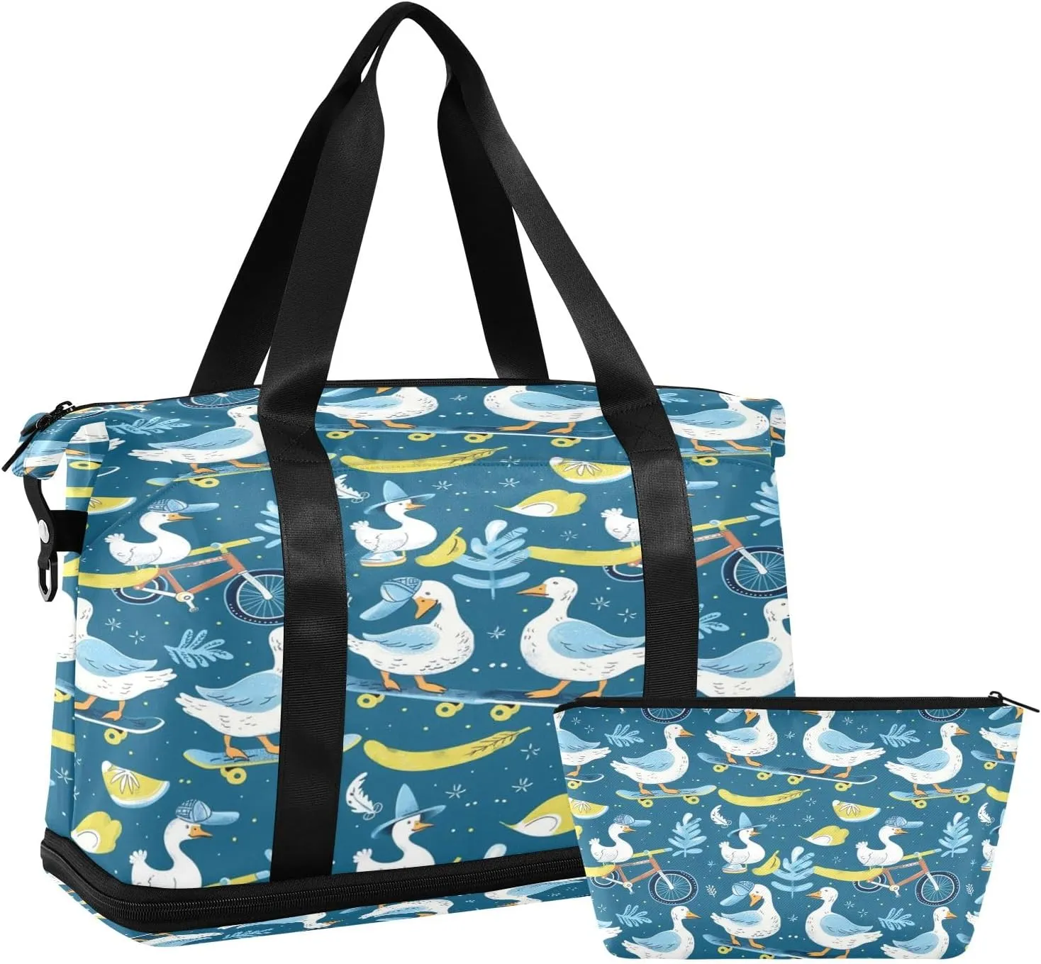 Goose Travel Duffel Bag Waterproof Gym Sport Tote Bag Carry On Weekender Bag with Compartment