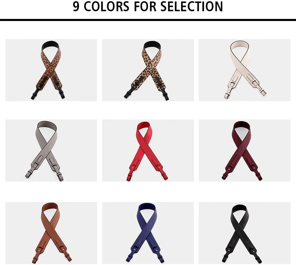 Grain Leather Purse Strap Adjustable Crossbody Replacement Straps for Handbags Monk Head Screws Detachable Gold Clasps Short Red