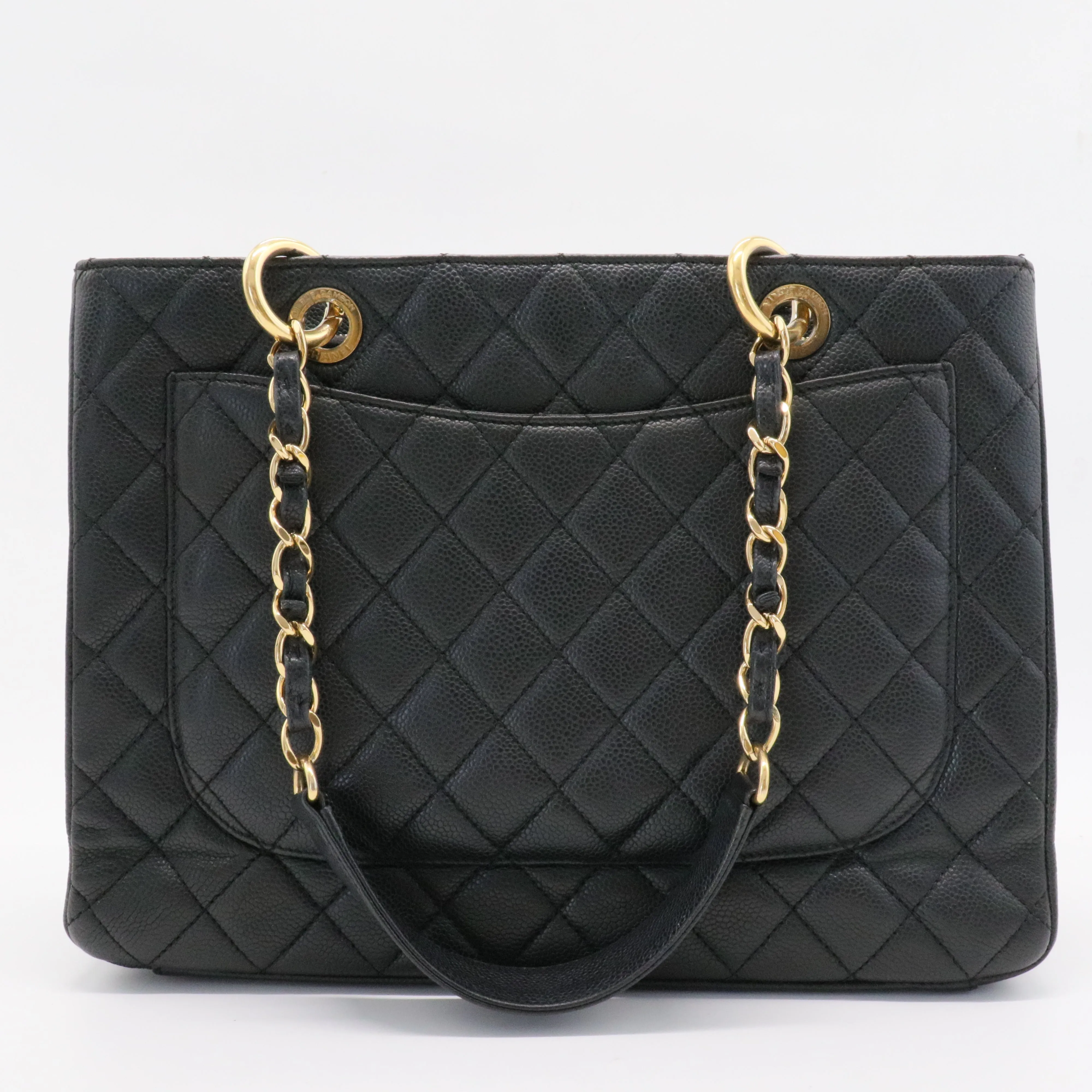 Grand Shopping Tote Quilted Caviar
