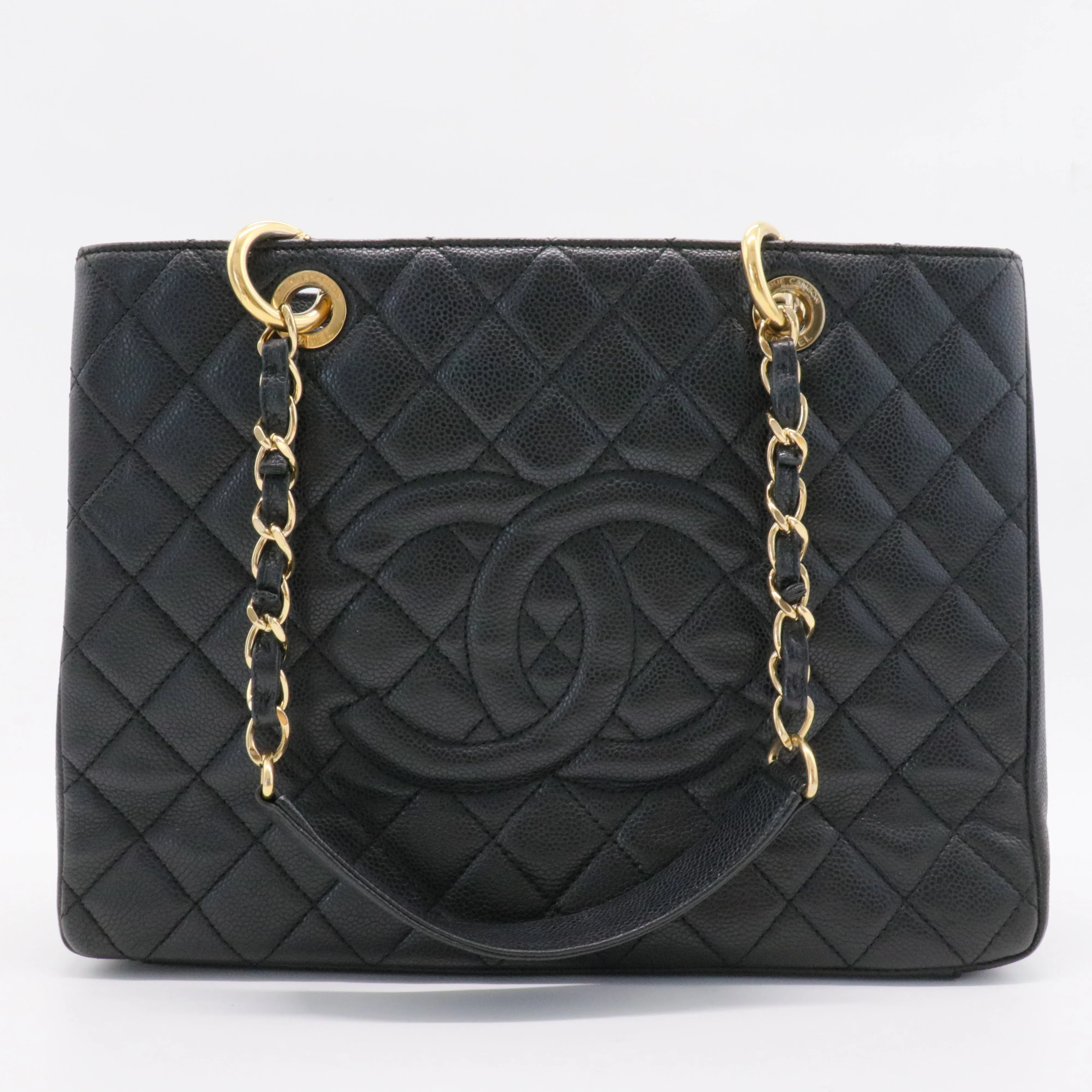 Grand Shopping Tote Quilted Caviar