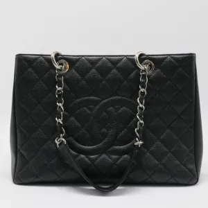 Grand Shopping Tote Quilted Caviar