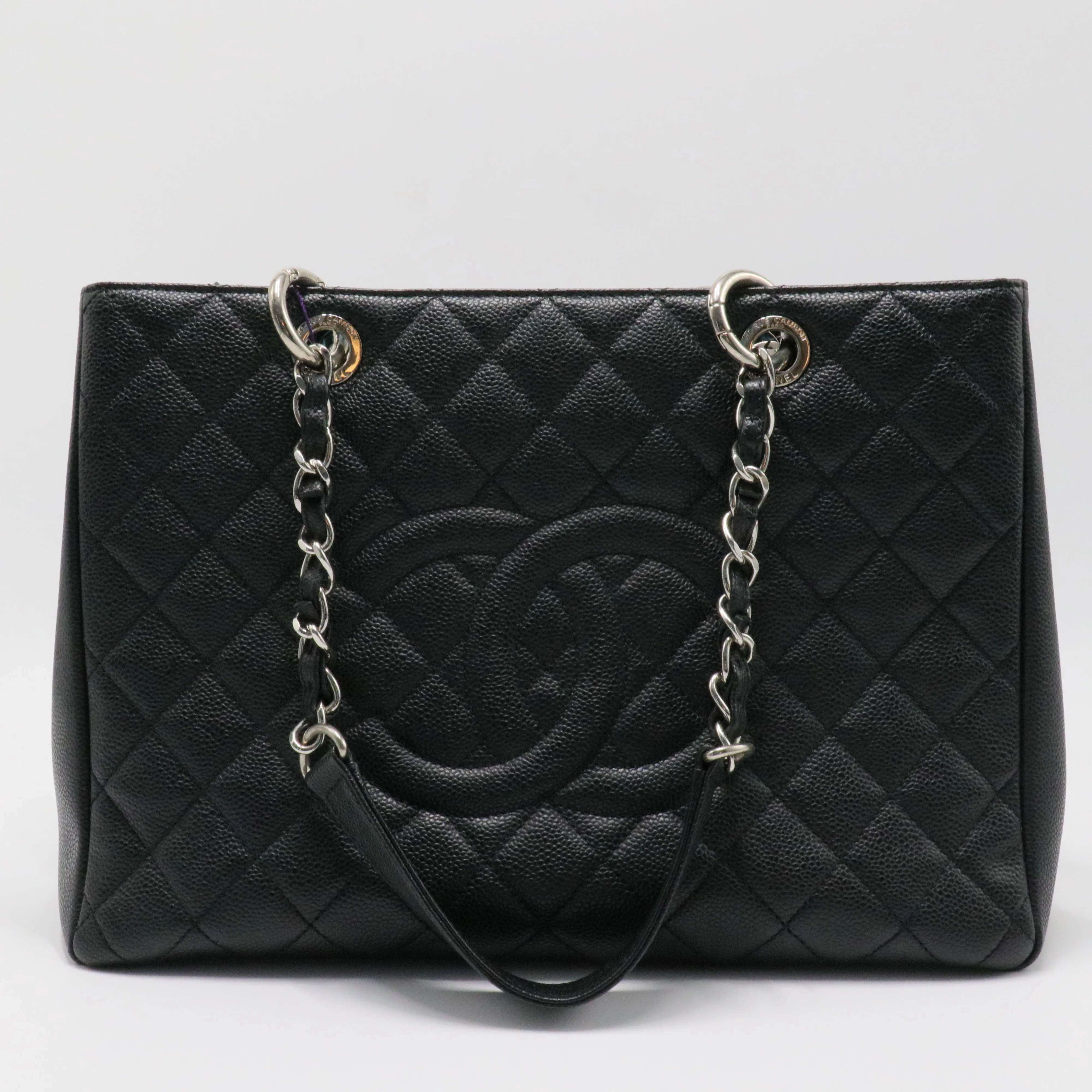 Grand Shopping Tote Quilted Caviar