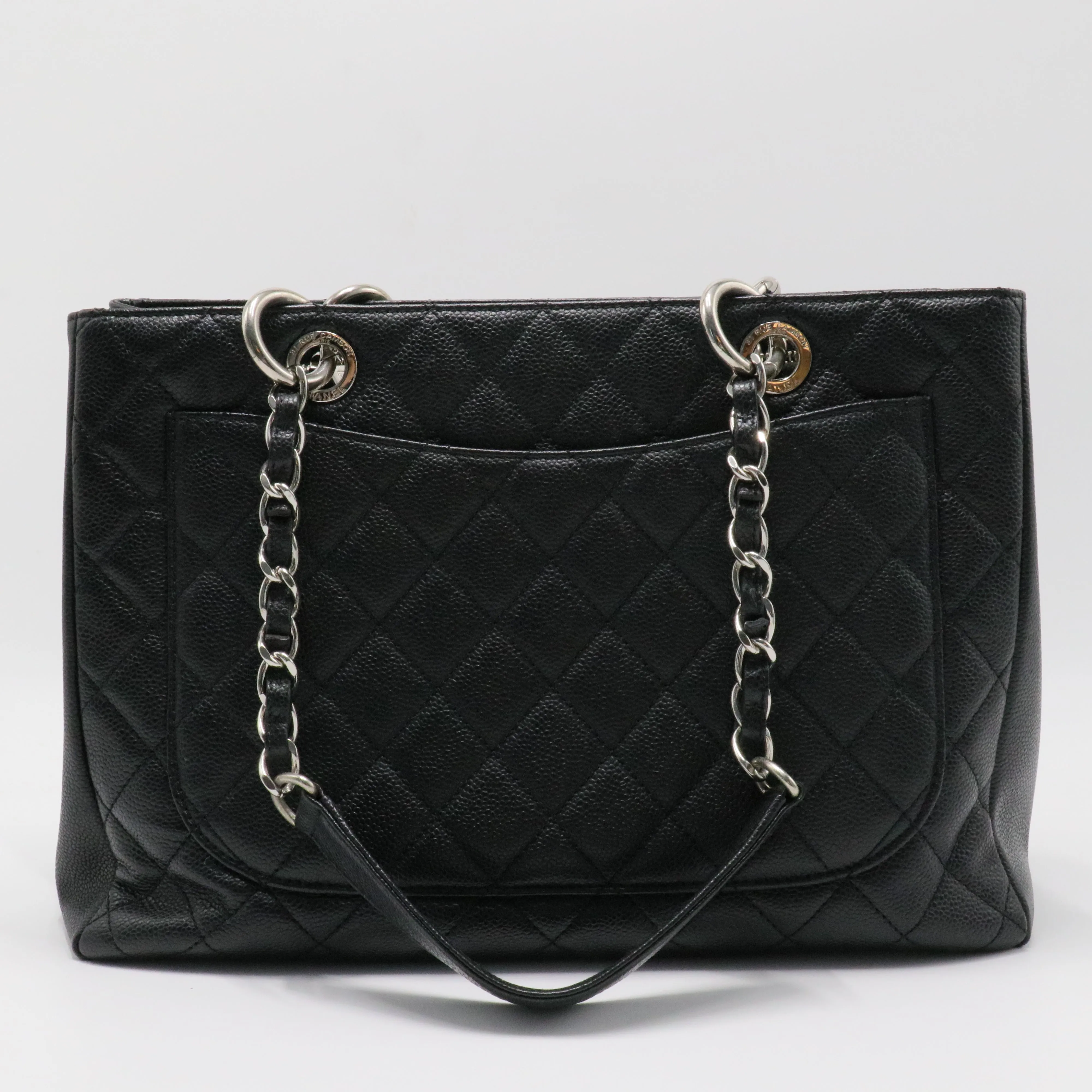 Grand Shopping Tote Quilted Caviar