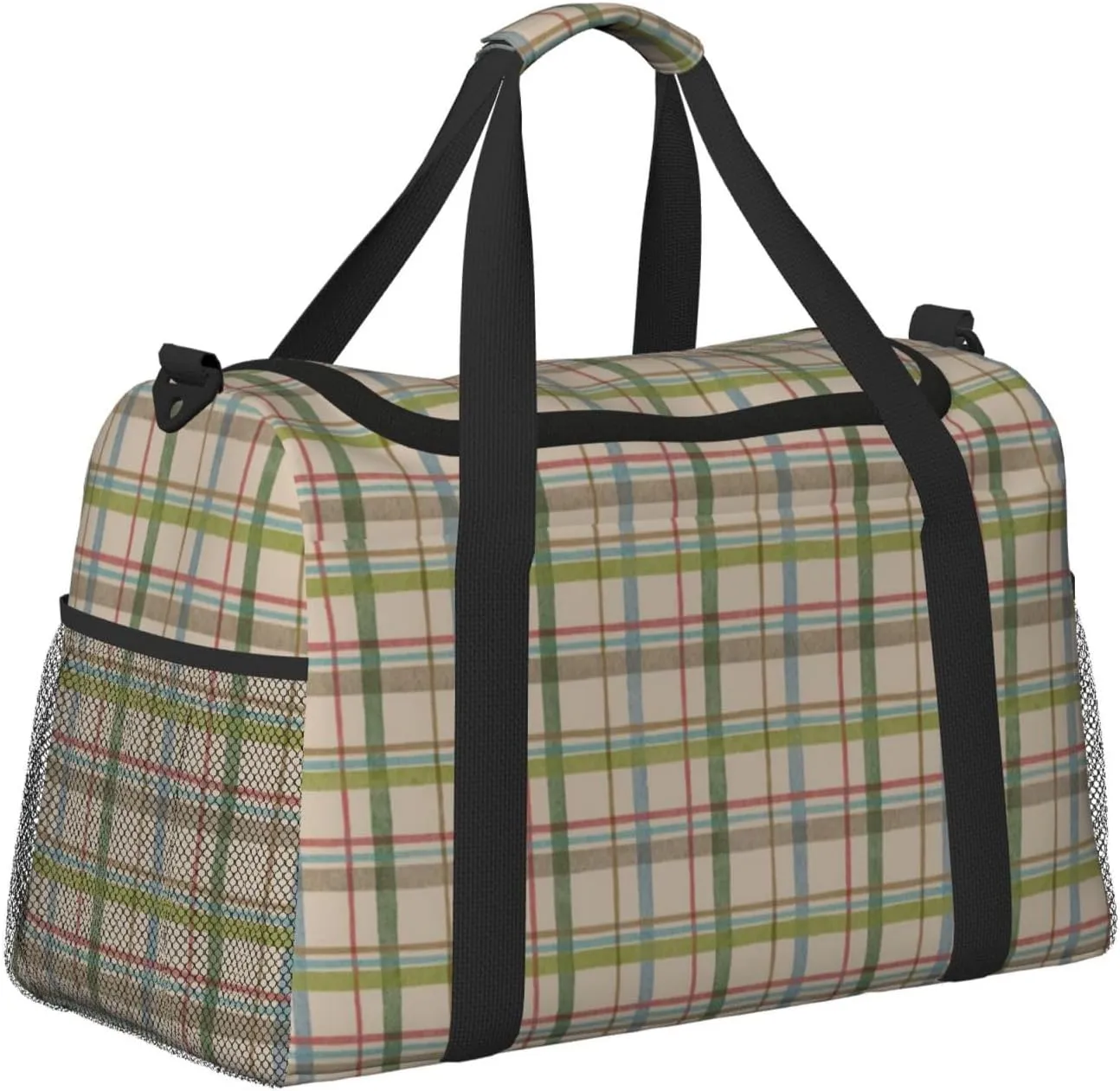 Gray Blue Stripes Travel Duffel Bag Large Foldable Waterproof Overnight Bag For Beach Swim Bags Pool Sports Gym