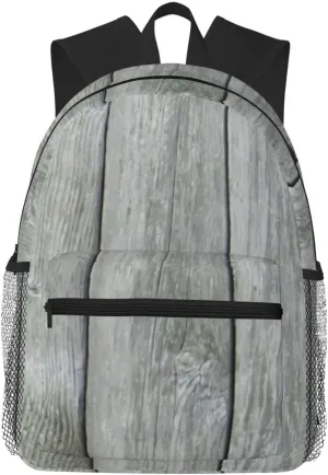 Gray Reclaimed Wood Light Lightweight Packable Backpack Travel Casual Hiking Daypack Foldable Backpack For Men Women