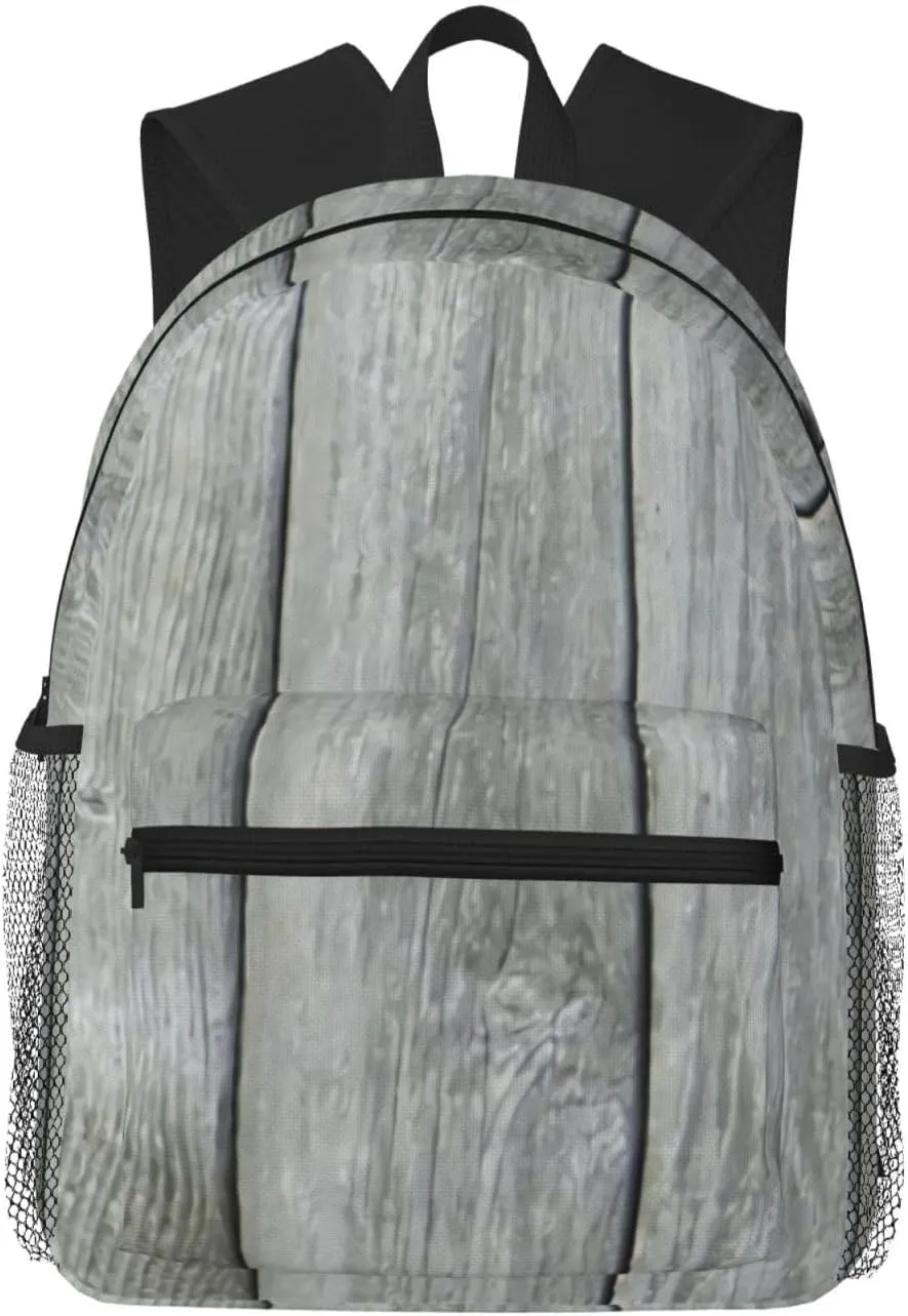 Gray Reclaimed Wood Light Lightweight Packable Backpack Travel Casual Hiking Daypack Foldable Backpack For Men Women
