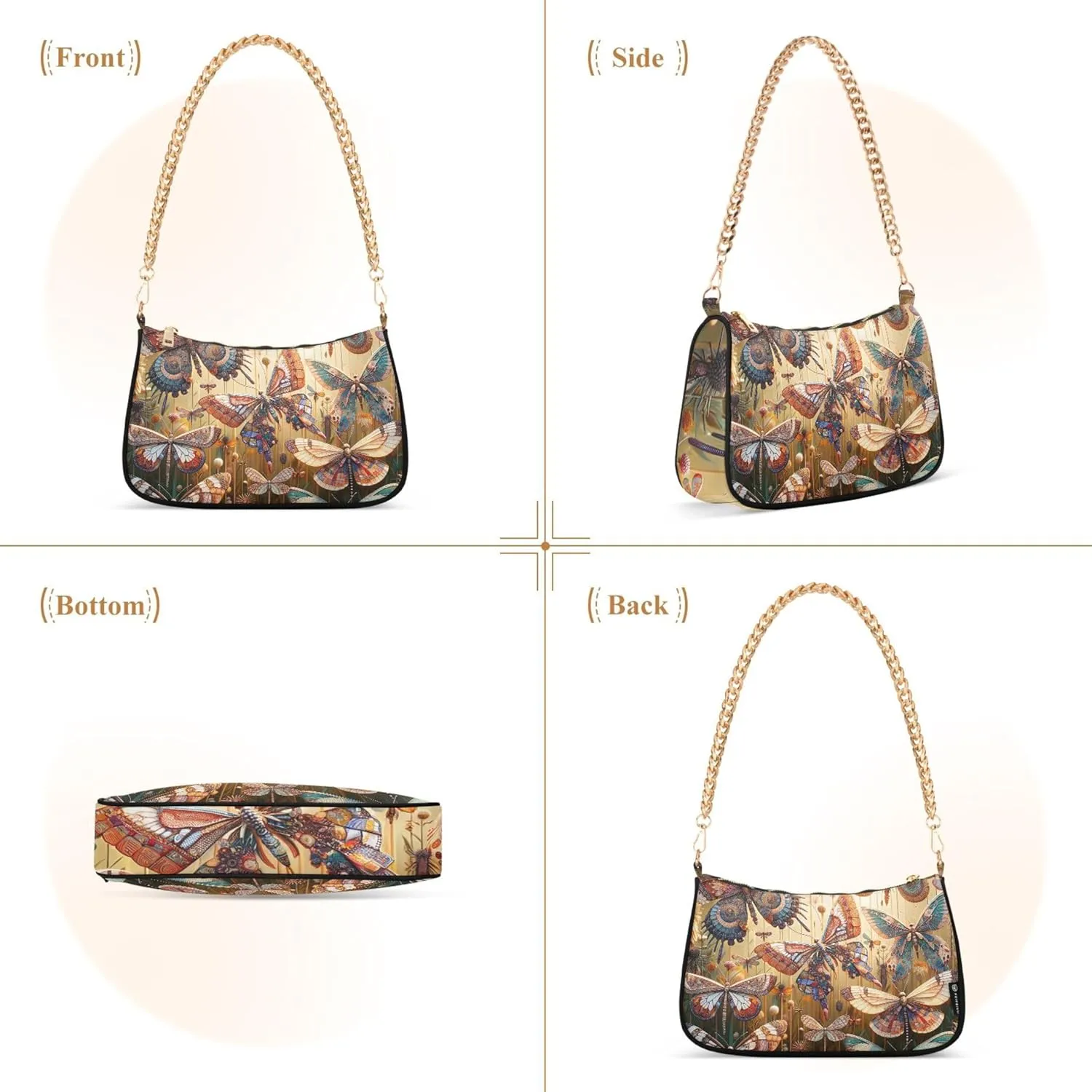Green Blue Vintage Nautical Cute Purse Bag Hobo Evening Bag Women's Vintage Handbags Shoulder Purse