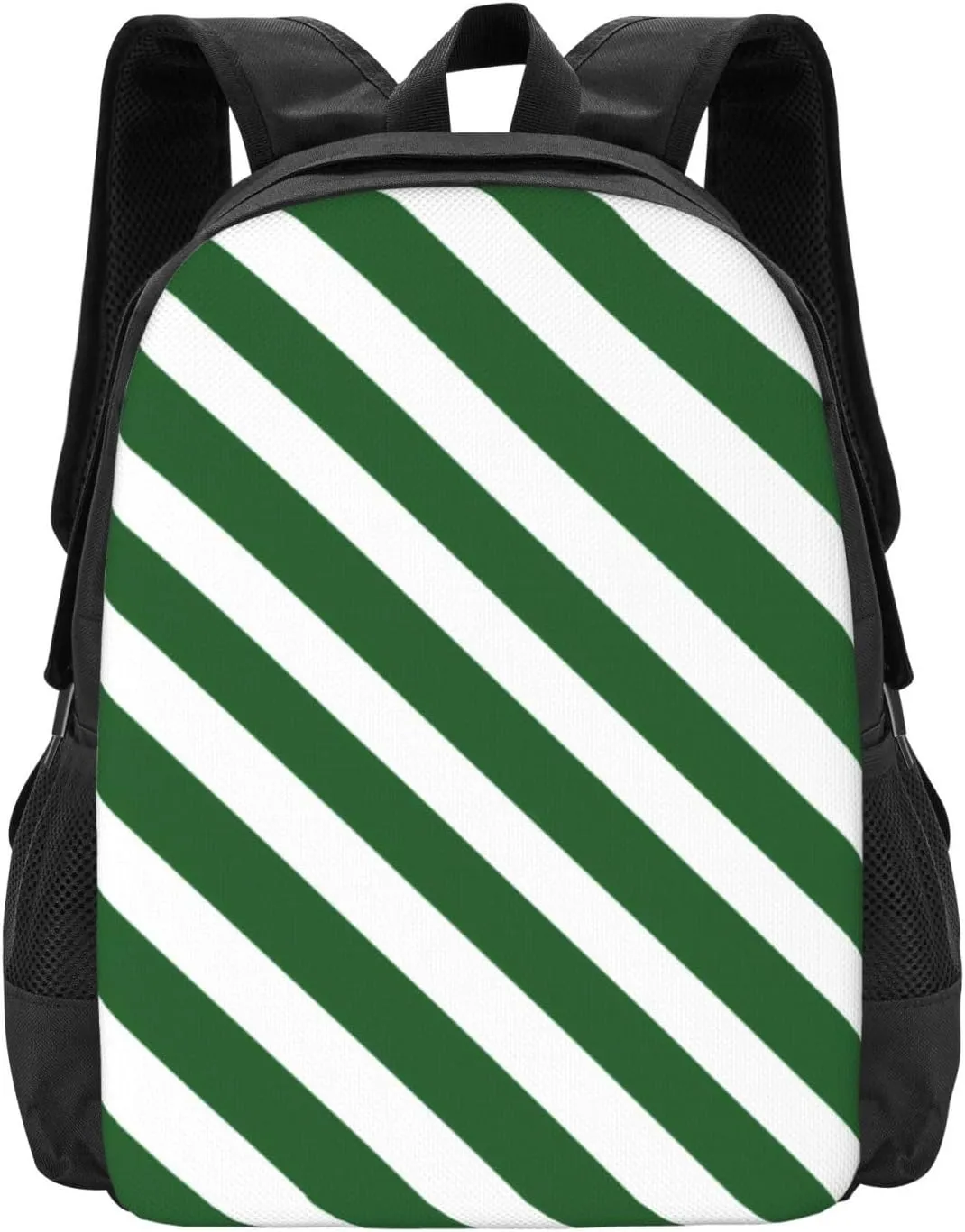 Green White Pirate Stripes Lightweight Packable Backpack Travel Casual Hiking Daypack Foldable Backpack For Men Women