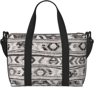 Grey Tribal Personal Item Travel Bags for Women - Durable Travel Duffel Bags, Gym Bags for Overnight Trips