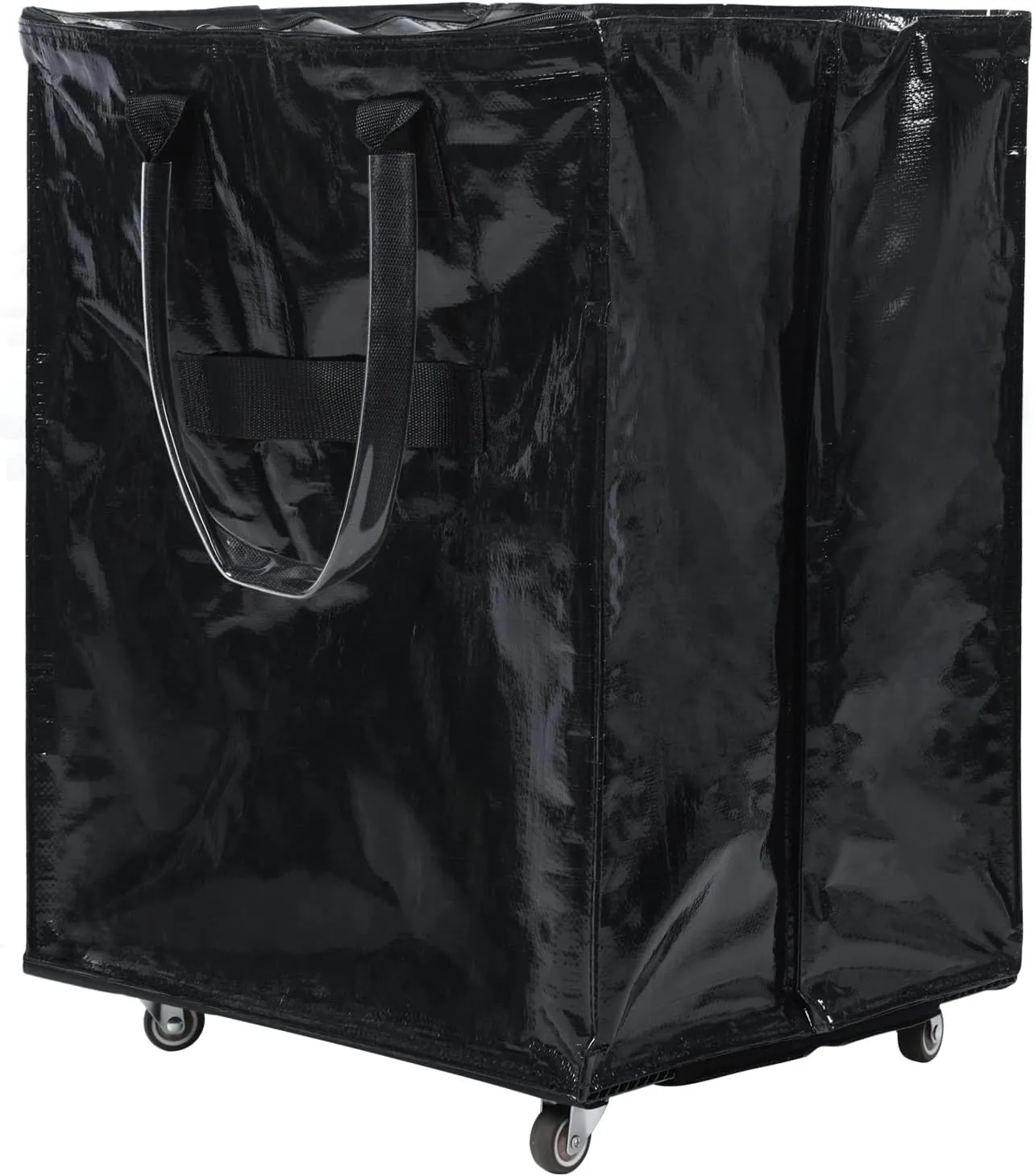 Grocery Bag on Wheels Reusable Rolling Shopping Bag, Rolling Tote Bags with Unbreakable Ergonomic Handles, Collapsible Shopping Trolley, Rolling Tote, Zipper Closure Black Large