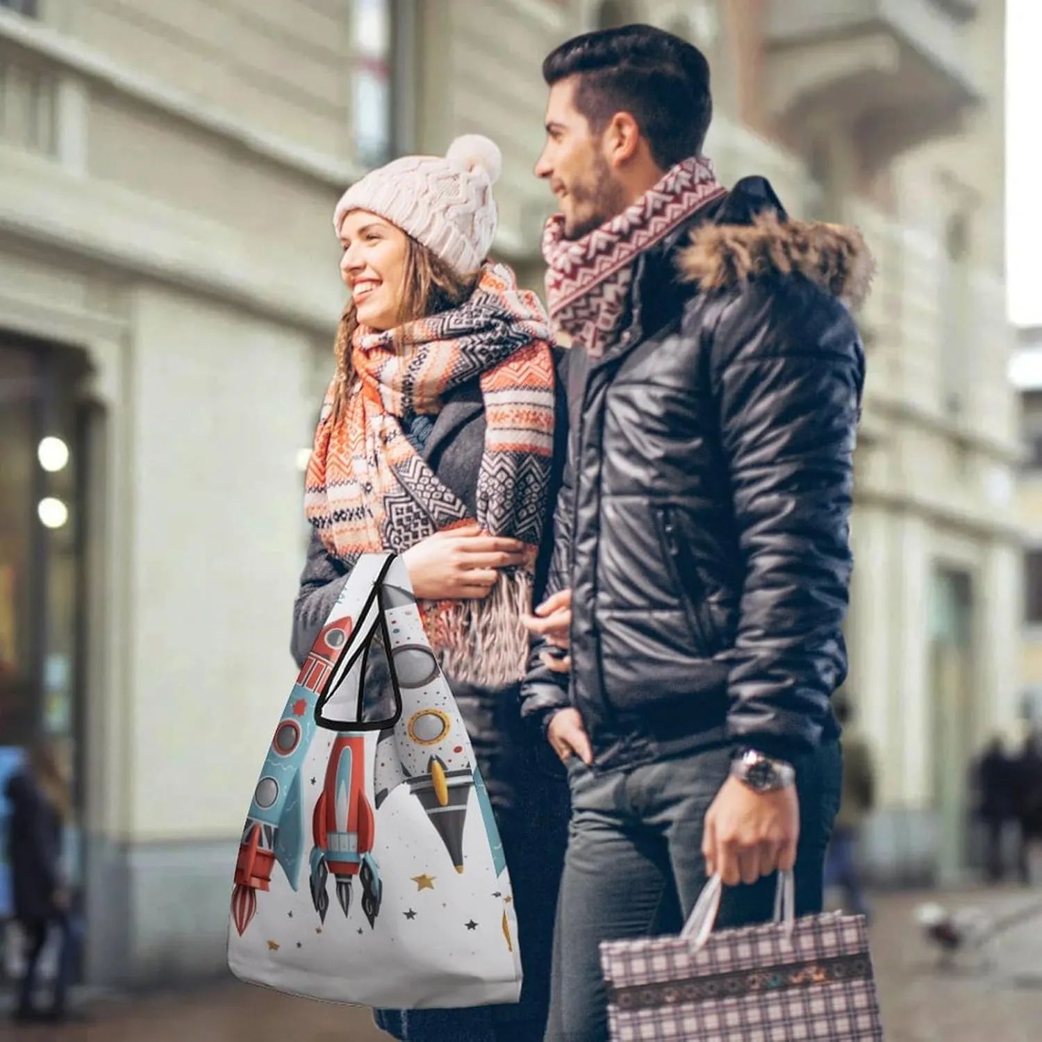 Grocery Bag Reusable Tote Bag Foldable Cartoon Koala Shopping Bag Handbag Washable Shoulder Bag for Travel