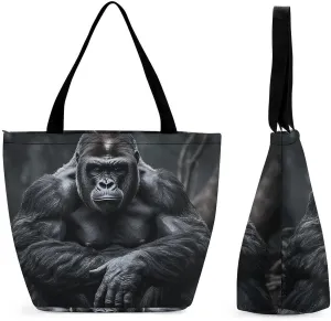 Grocery Bags for Shopping Gorilla on The Ground Shopping Bag for Women Lightweight Bag Reusable Tote Bags Foldable Bag with Handle Portable Storage Handbag