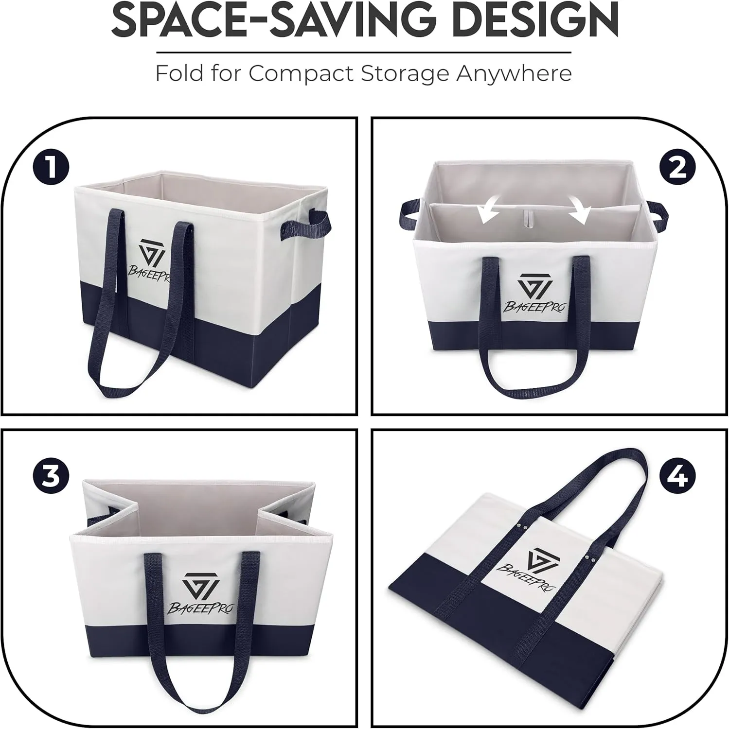 Grocery Bags Shopping Bags Large Shopping Bags with Handles for Food & Storage Foldable Grocery Totes 2 Packs
