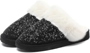 Guyarns Fuzzy House Slippers for Women,Memory Foam Womens Slippers Indoor and Outdoor Non-Slip Faux Fur Comfy Winter House Shoes