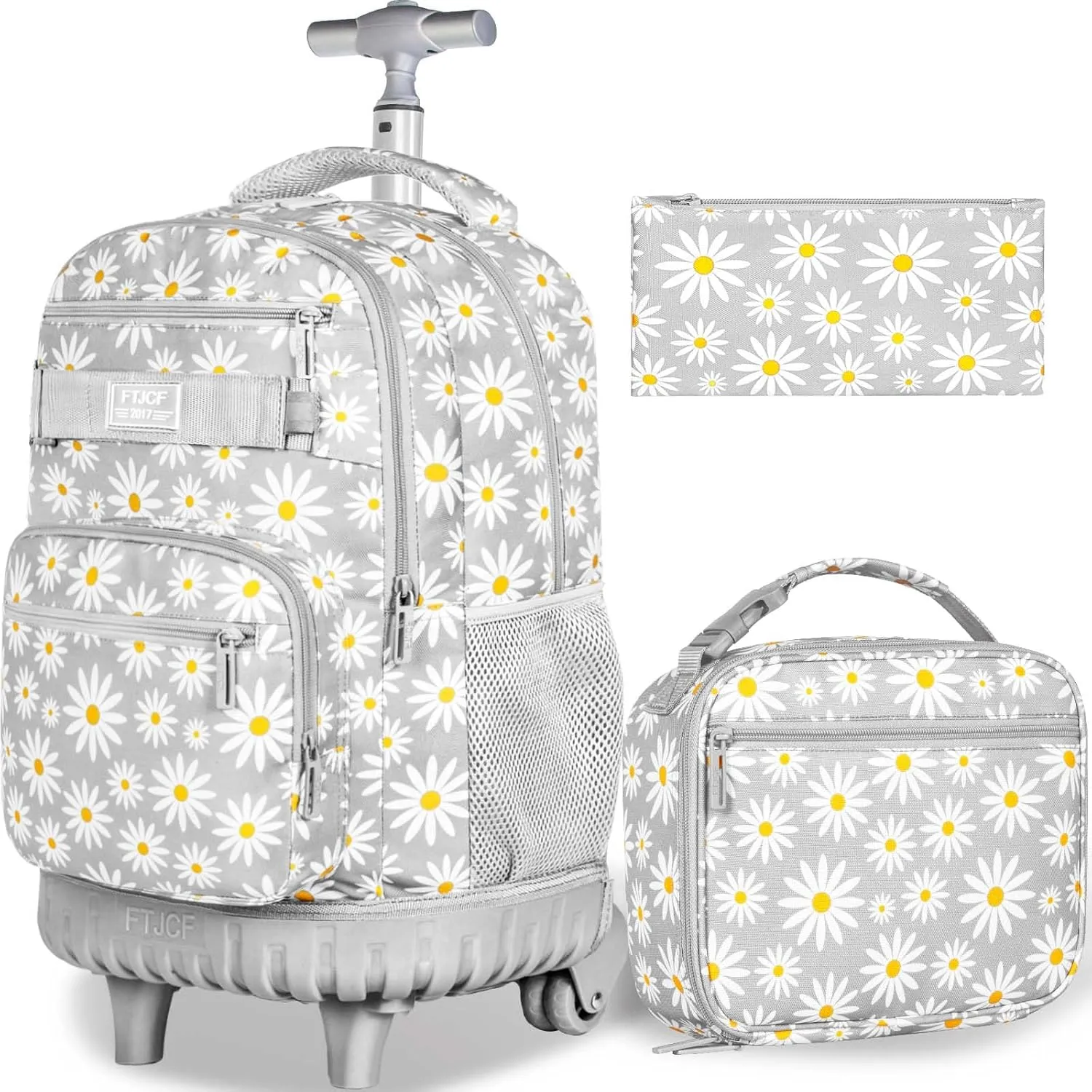 gxtvo Rolling Backpack for Womens and Mens, Adults Wheeled Bookbag with Lunch Box for Girls and Boys.
