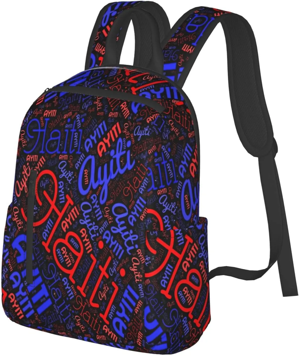 Haiti Haitian Flag Casual Backpacks Large Capacity Laptop Backpack Sports Fitness Rucksack Travel Carry-On Daypack Work Bag for Outdoor Camping