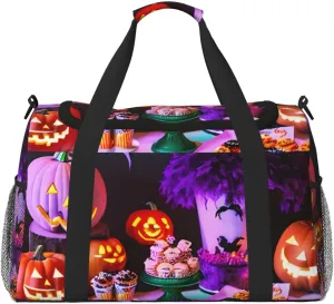 Halloween Carnival Party Print Travel Hand Travel Bag Weekender Overnight Carry On Tote Foldable Crossbody Bag
