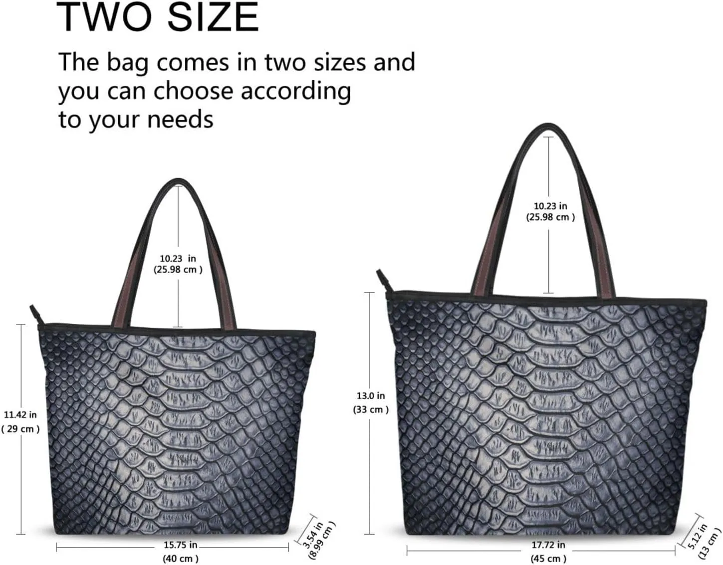 Handbag for Women Fancy Snakeskin Luxury Dark Purple Shoulder Bag Gym Tote Travel Shopping Satchel