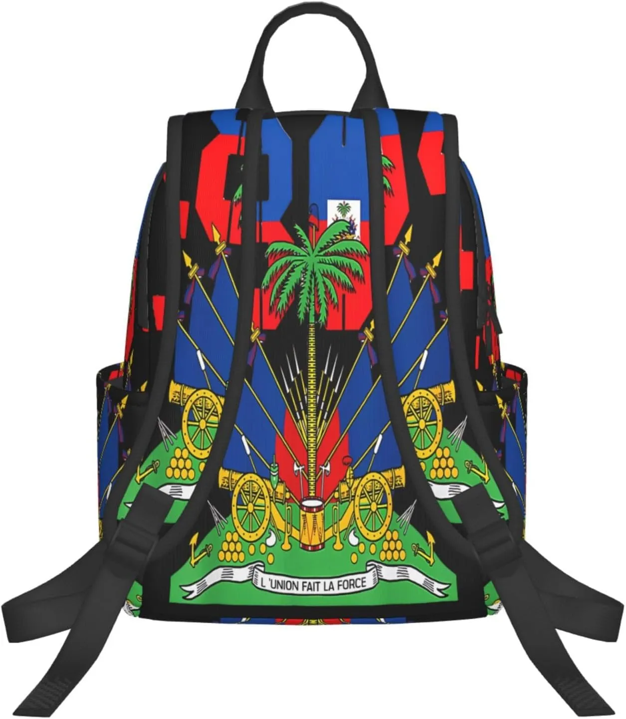 Happy Haitian Flag Day 1804 Casual Backpacks Large Capacity Laptop Backpack Sports Fitness Rucksack Travel Carry-On Daypack Work Bag for Outdoor Camping