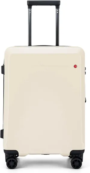 Hardshell Expandable Carry On Luggage with Spinner Wheels 20in 26in carry on airline approved luggage suitcase with wheels (Ivory, Carry-On 20-Inch)