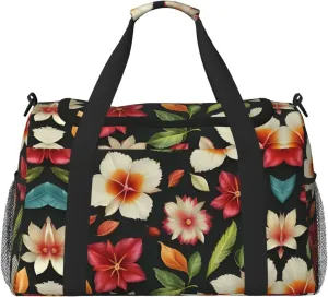 Hawaii Flower print Weekender Overnight Carry On Bag Gym Luggage Bag Duffel Bag for Travel Women