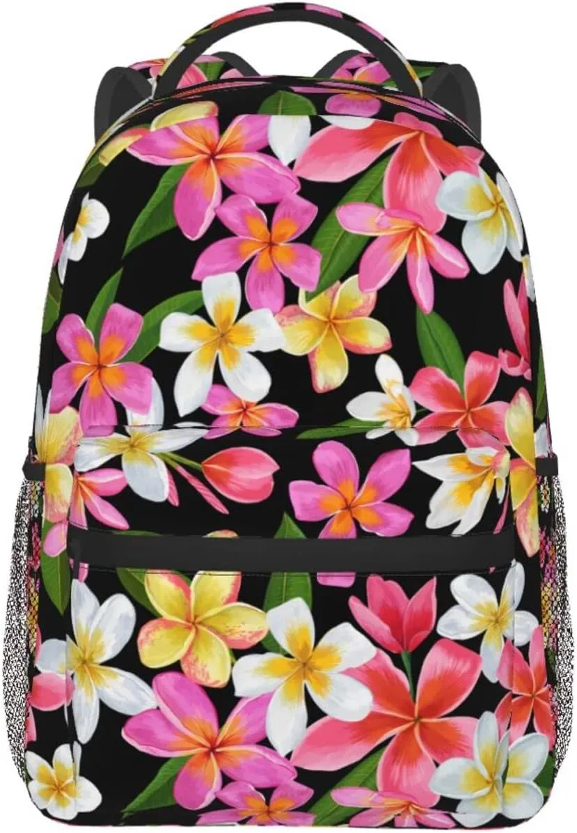 Hawaii Hawaiian Flowers Floral Backpack Casual Camping Travel Backpacks Lightweight Daypack Bag Women Men Bookbag