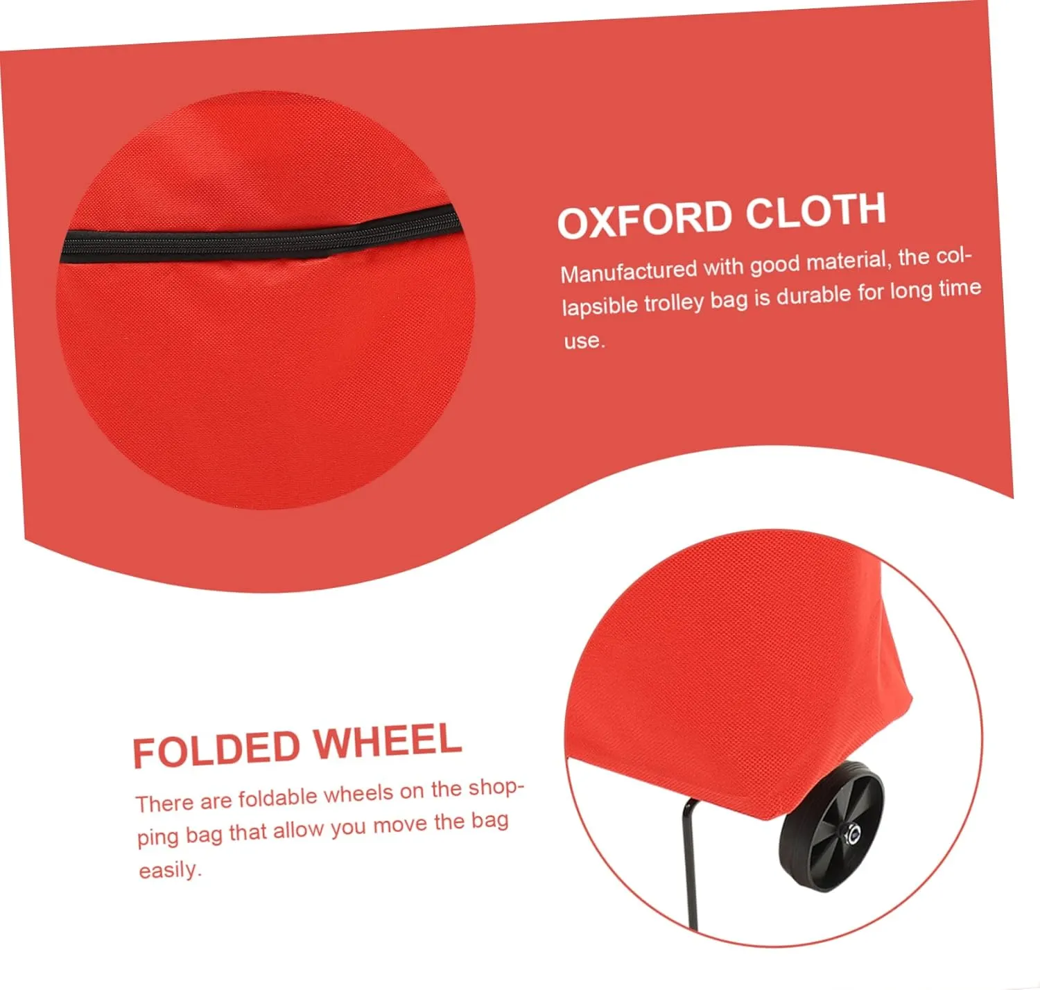 HEALLILY Collapsible Shopping Tey Bag with Wheels Handle Storage Pouch for Groceries Laundry and Travel Foldable