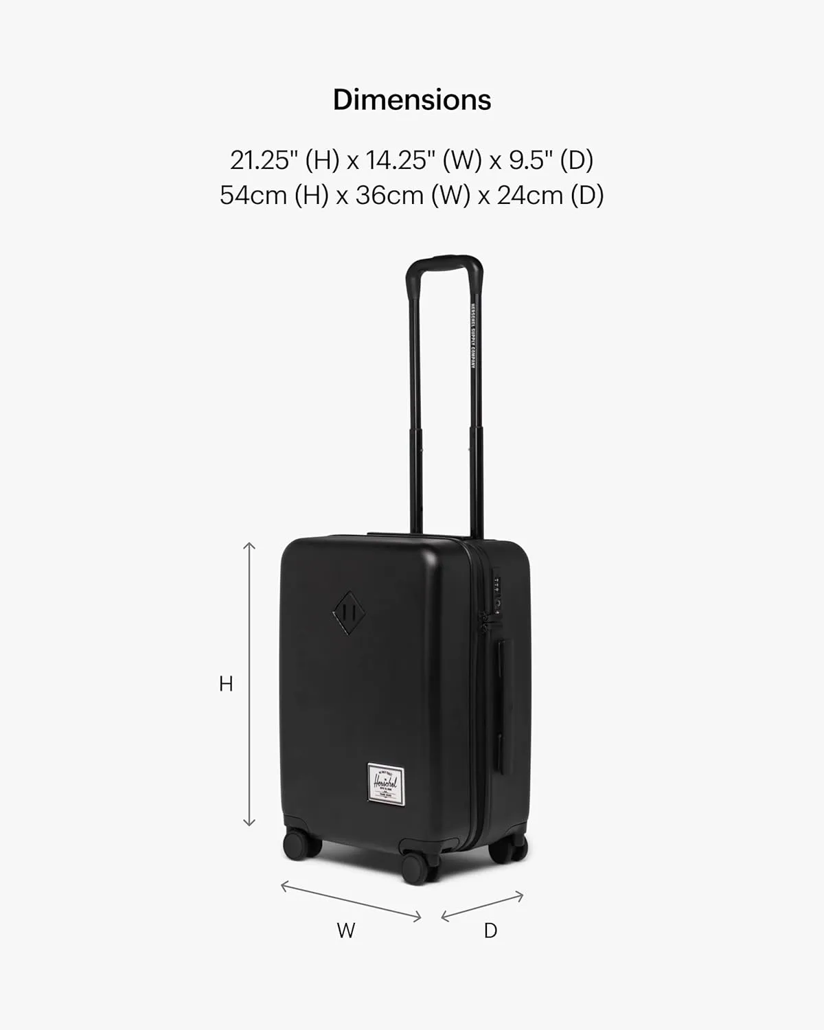 Herschel Supply Co. Heritage Hardshell Luggage, Moonbeam, Carry-On 21-Inch