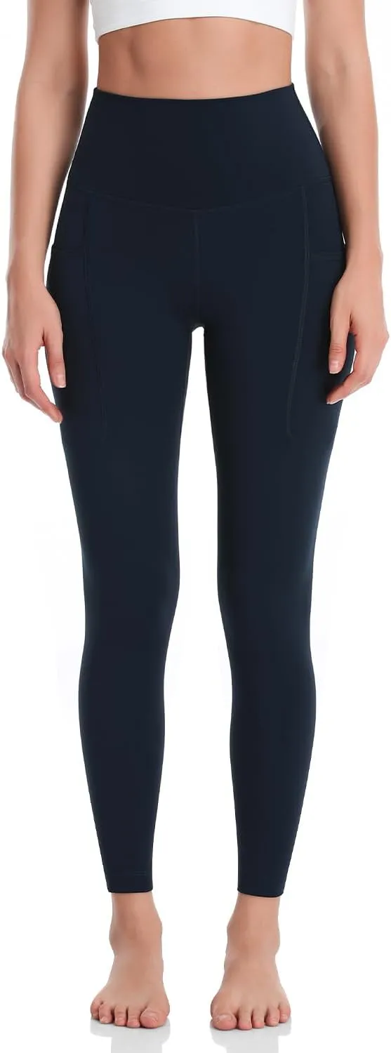 HeyNuts Workout Pro/Yoga Pro 7/8 Leggings with Side Pockets for Women, High Waisted Tummy Control Compression Pants 25''