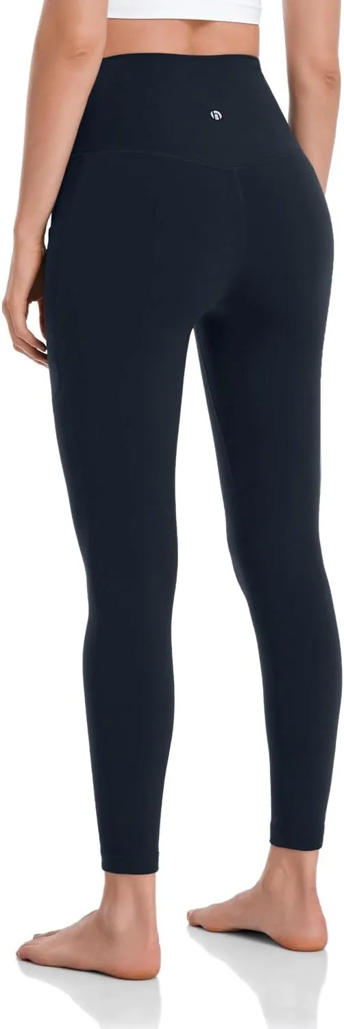 HeyNuts Workout Pro/Yoga Pro 7/8 Leggings with Side Pockets for Women, High Waisted Tummy Control Compression Pants 25''