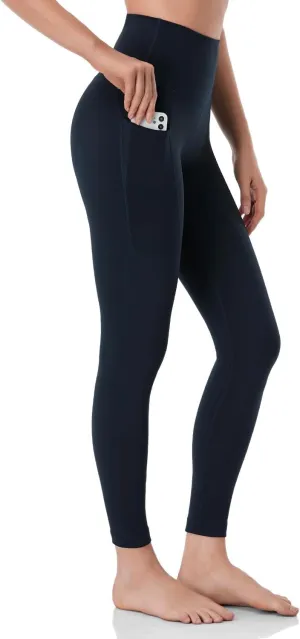 HeyNuts Workout Pro/Yoga Pro 7/8 Leggings with Side Pockets for Women, High Waisted Tummy Control Compression Pants 25''