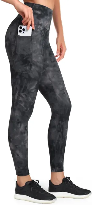 HeyNuts Workout Pro/Yoga Pro 7/8 Leggings with Side Pockets for Women, High Waisted Tummy Control Compression Pants 25''