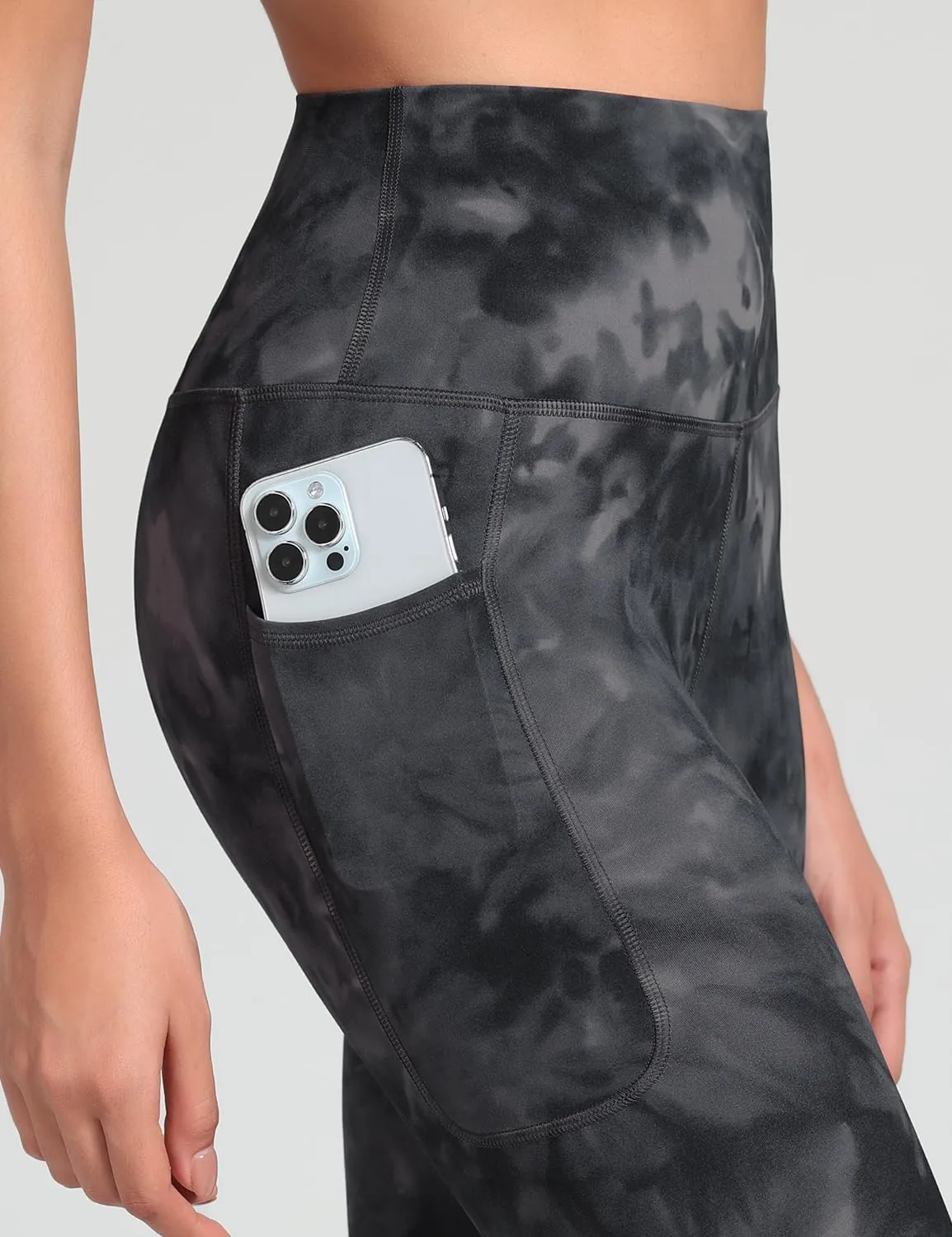 HeyNuts Workout Pro/Yoga Pro 7/8 Leggings with Side Pockets for Women, High Waisted Tummy Control Compression Pants 25''