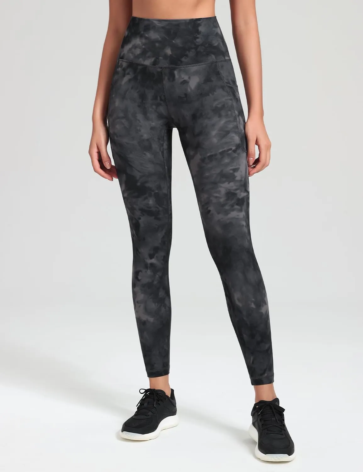 HeyNuts Workout Pro/Yoga Pro 7/8 Leggings with Side Pockets for Women, High Waisted Tummy Control Compression Pants 25''