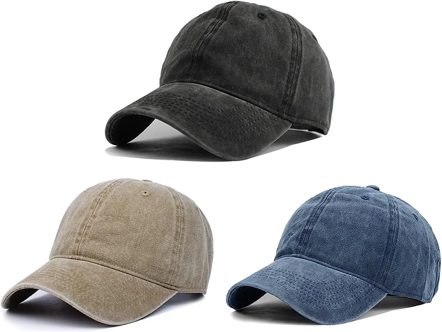HH HOFNEN Men Women Washed Distressed Twill Cotton Baseball Cap Vintage Adjustable Dad Hat
