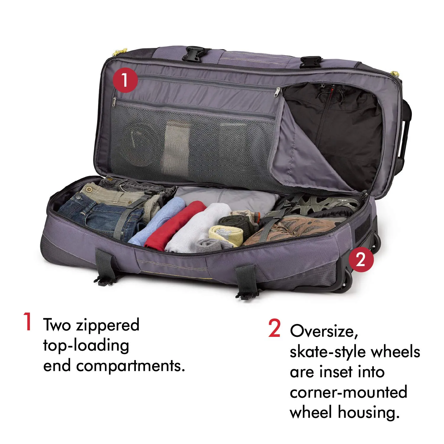 High Sierra Ultimate Access 2.0 Drop Bottom 30" 2-Wheel Wheeled Duffel Bags