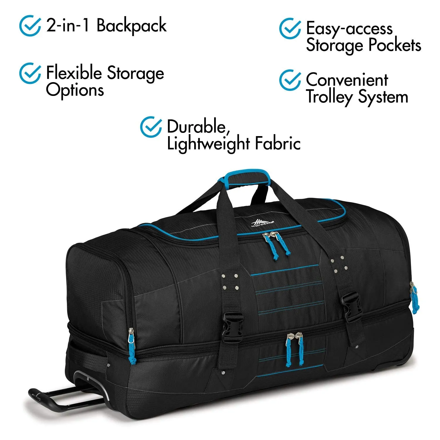 High Sierra Ultimate Access 2.0 Drop Bottom 30" 2-Wheel Wheeled Duffel Bags