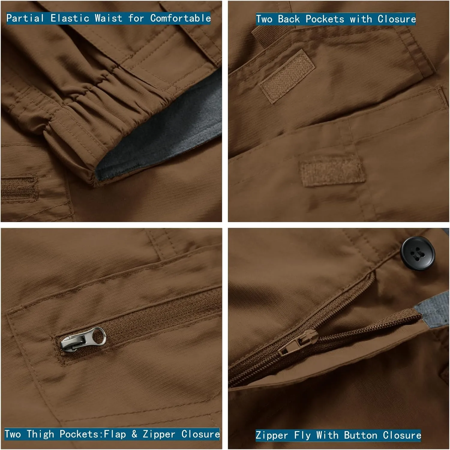 Hiking Shorts for Men Cargo Casual Quick Dry Lightweight Stretch Waist Outdoor Fishing Travel Shorts