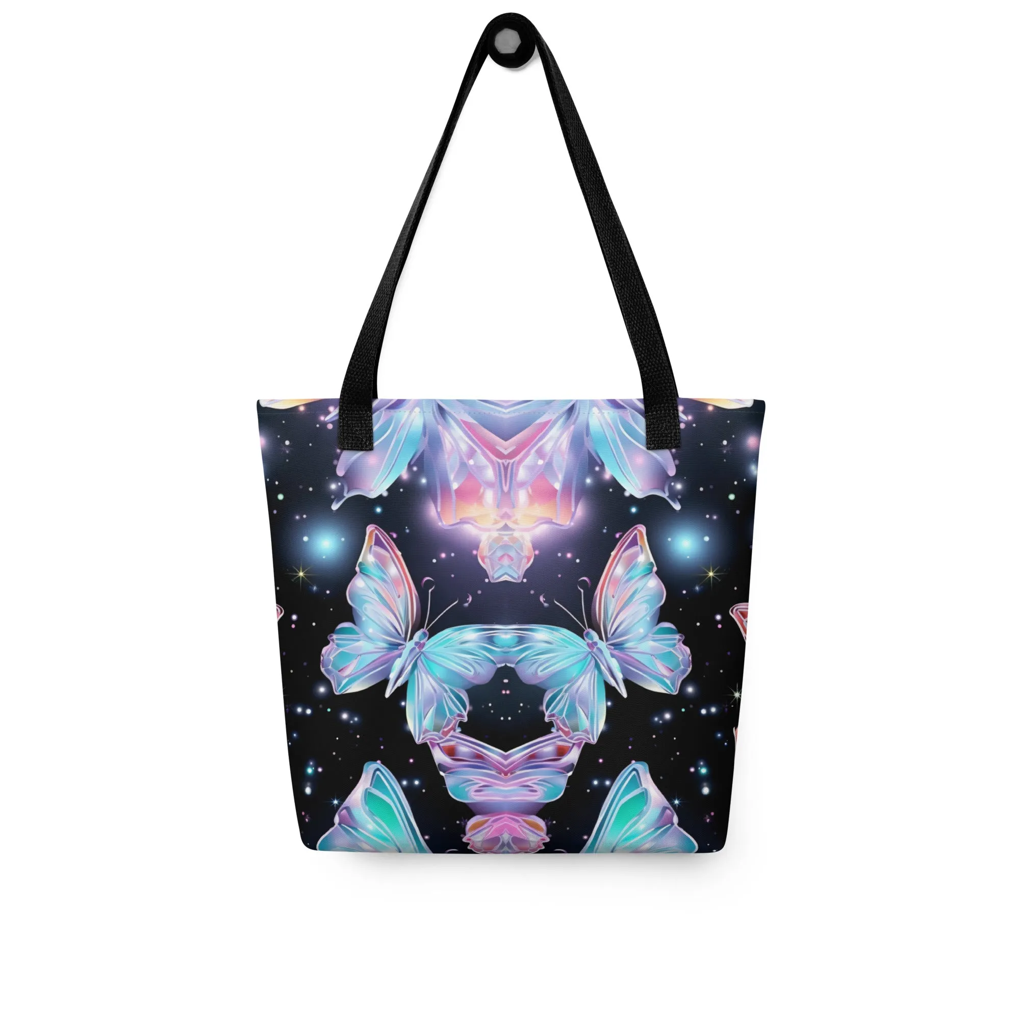 Holographic Geometric Butterfly Tote Bag All Over Print Tote Bag