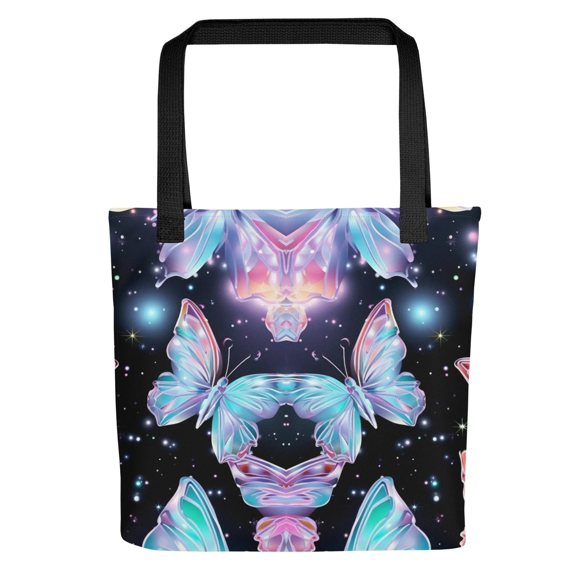Holographic Geometric Butterfly Tote Bag All Over Print Tote Bag