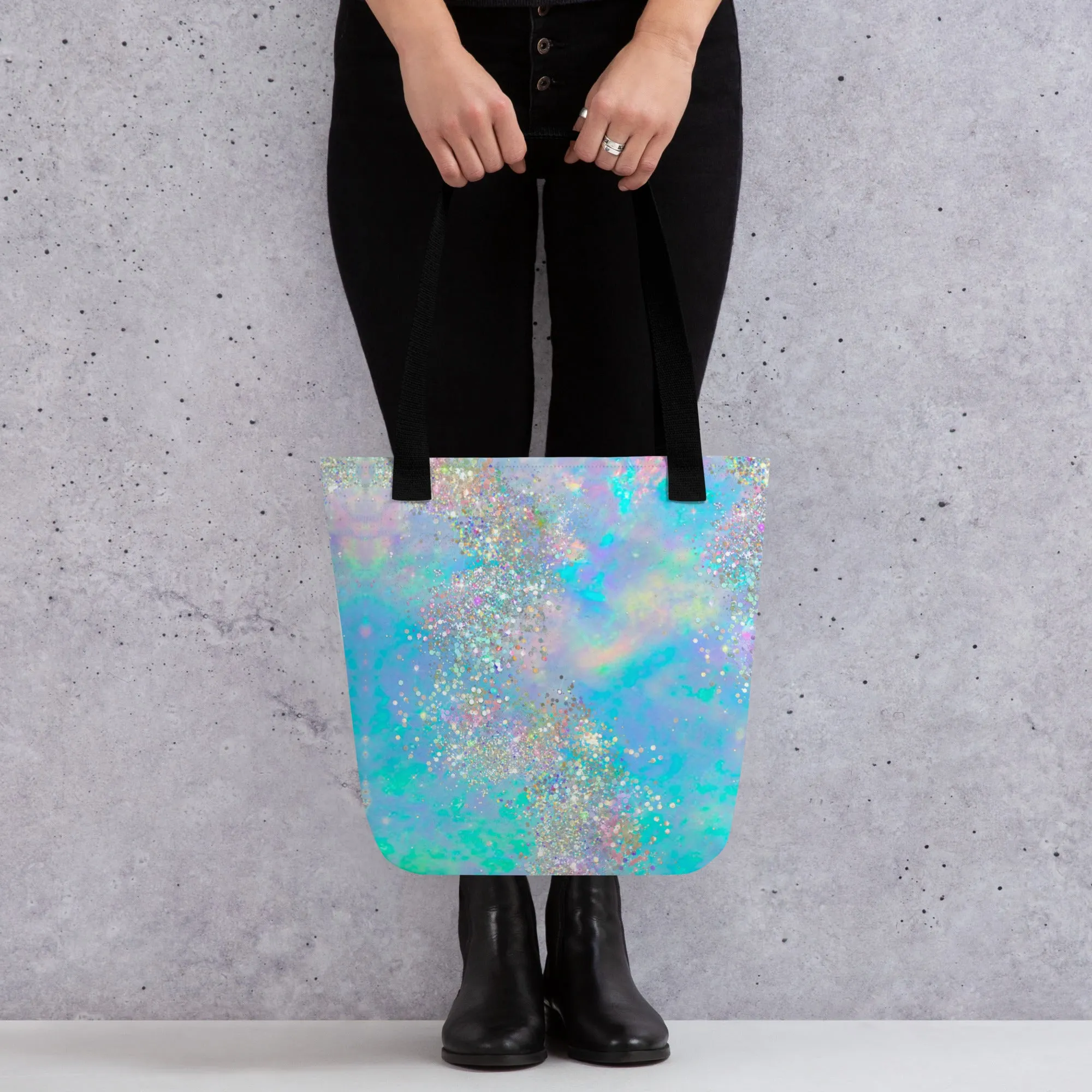 Holographic Glitter Effect All Over Print Tote Bag