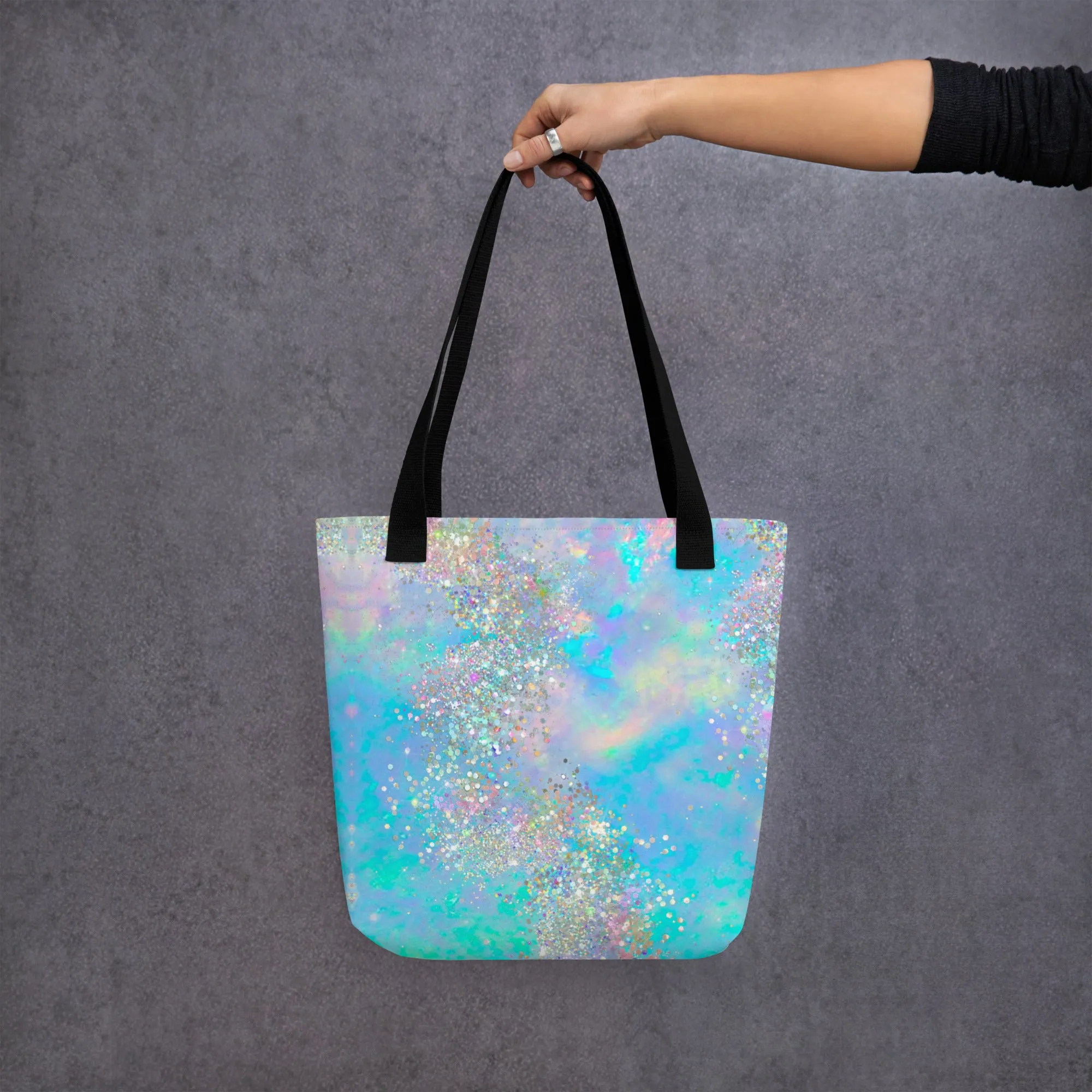Holographic Glitter Effect All Over Print Tote Bag