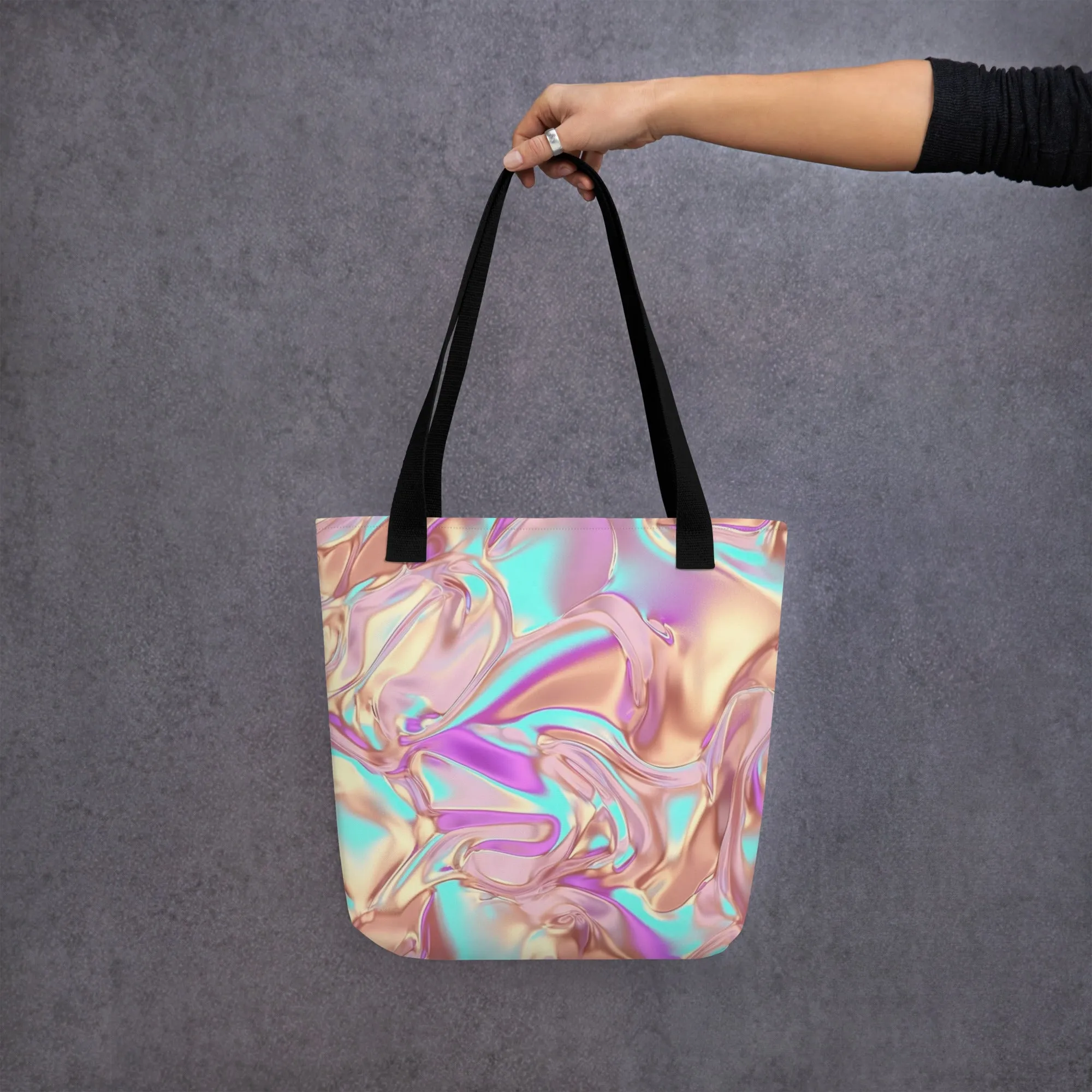 Holographic Rose Gold 3D All Over Print Tote Bag