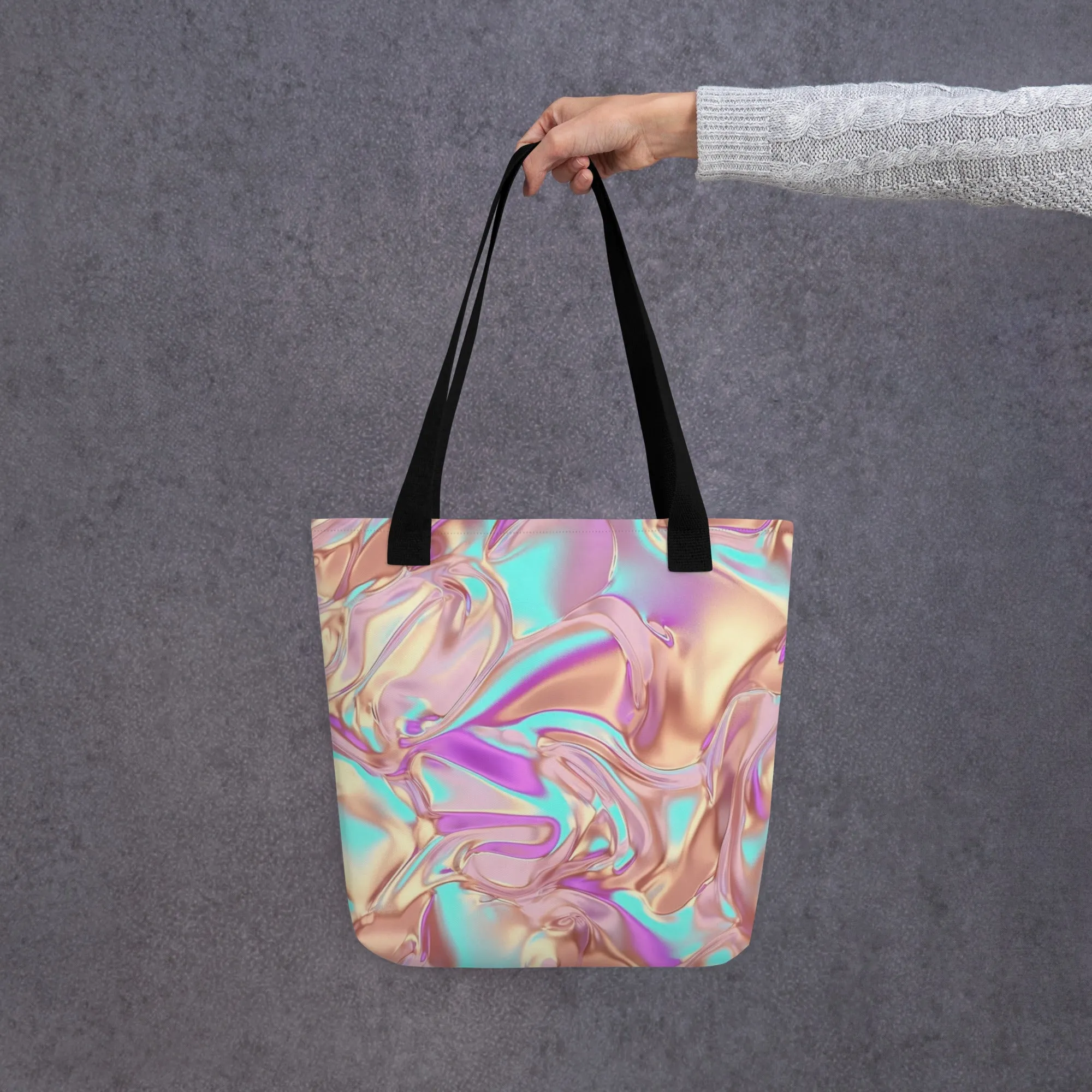 Holographic Rose Gold 3D All Over Print Tote Bag