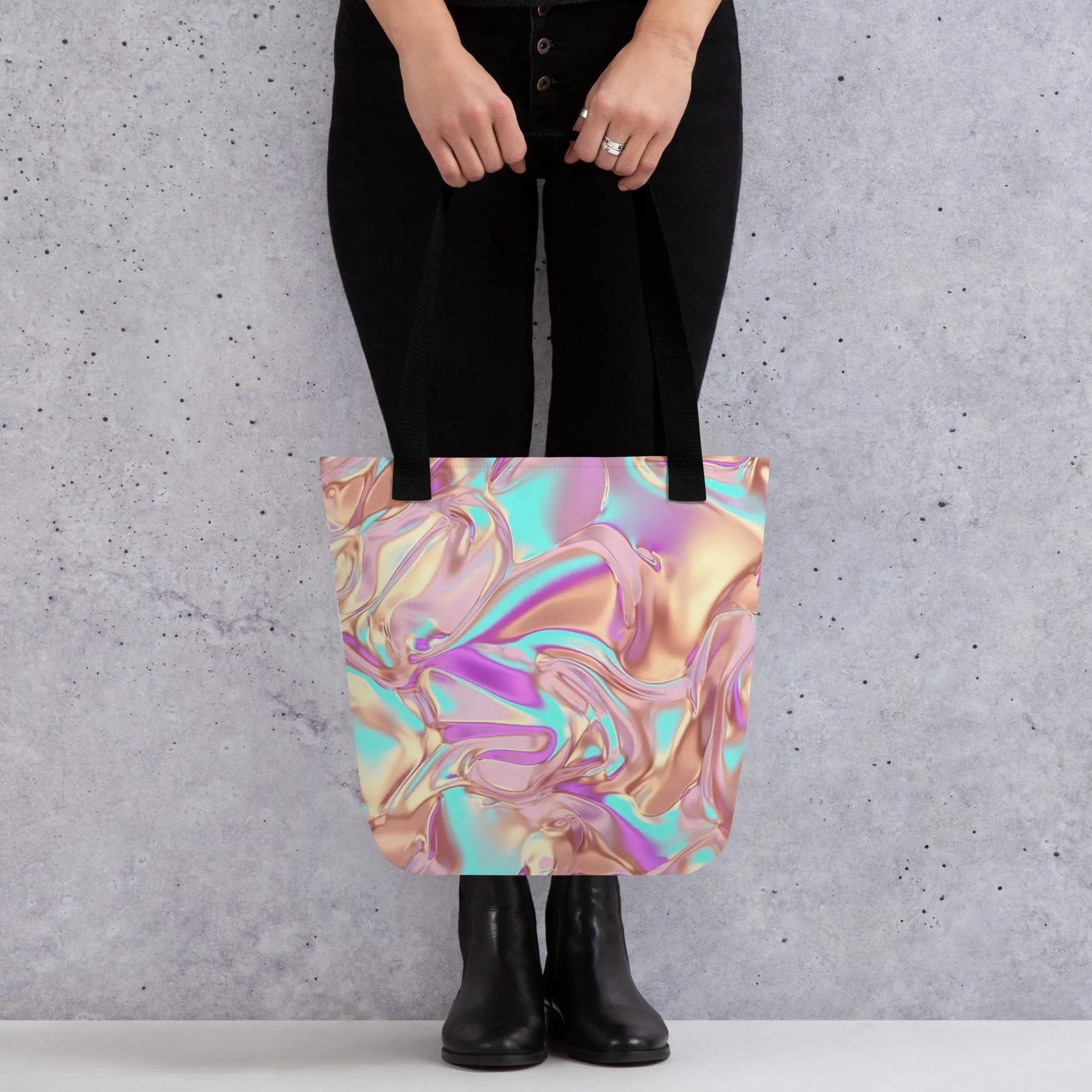 Holographic Rose Gold 3D All Over Print Tote Bag